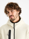 Celio Cremefarbenes Herren-Kapuzen-Sweatshirt mit Reißverschluss Celio Fecoldyoke