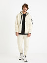 Celio Cremefarbenes Herren-Kapuzen-Sweatshirt mit Reißverschluss Celio Fecoldyoke