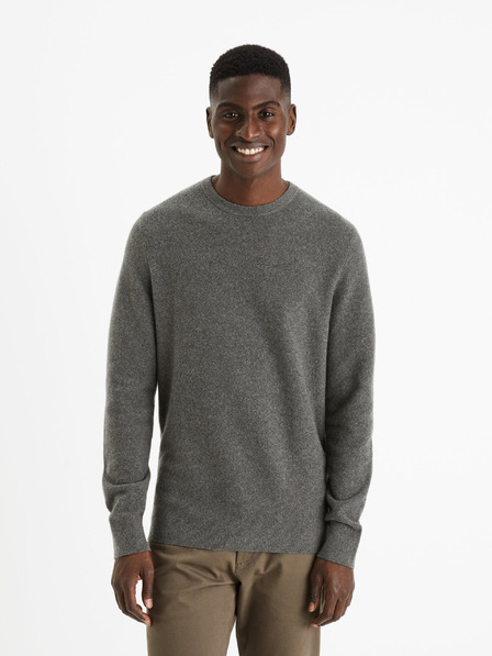 Celio Grauer Herren-Basic-Pullover Celio Felinode