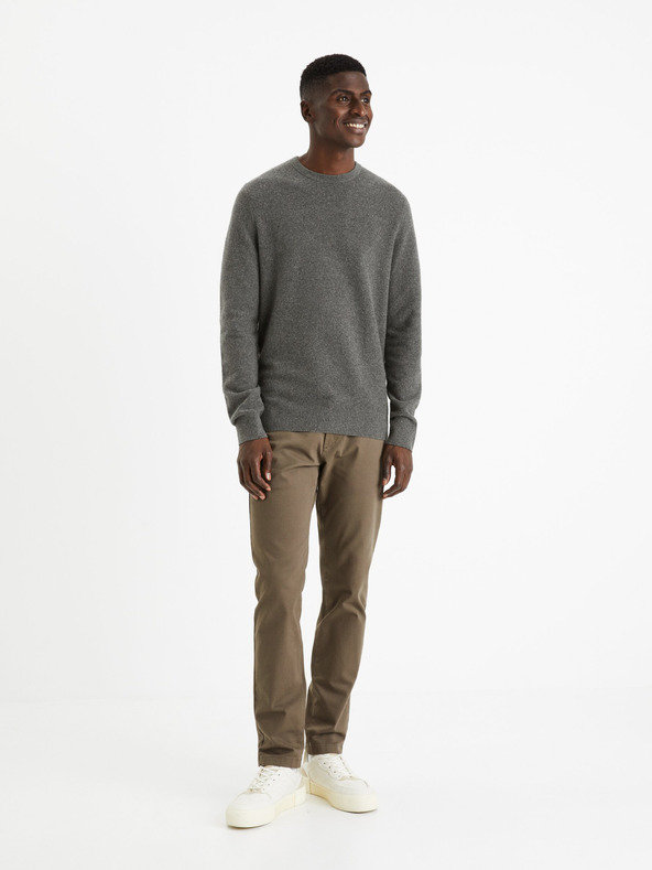 Celio Grauer Herren-Basic-Pullover Celio Felinode