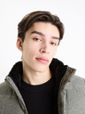 Celio Graue Herren-Winter-Steppjacke mit Kunstpelz Celio Fumilan2