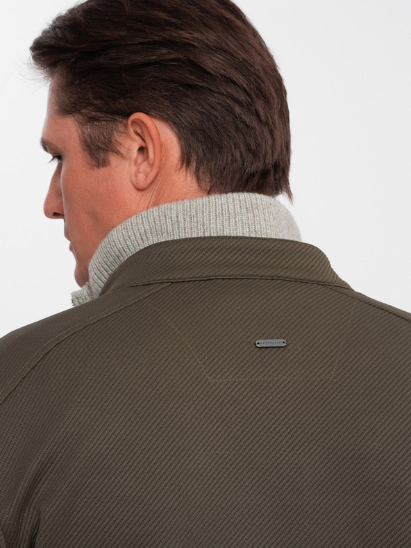 Ombre Clothing Khakifarbene leichte Herrenjacke Ombre Clothing BIKER