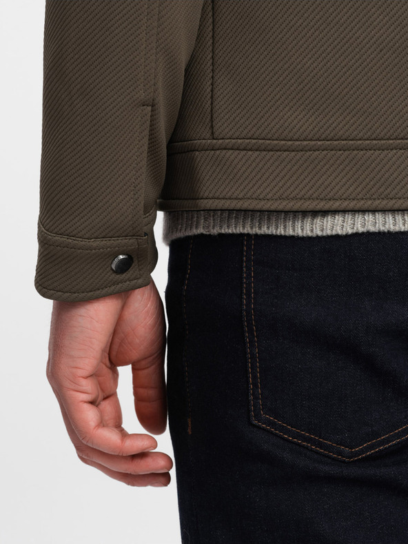 Ombre Clothing Khakifarbene leichte Herrenjacke Ombre Clothing BIKER