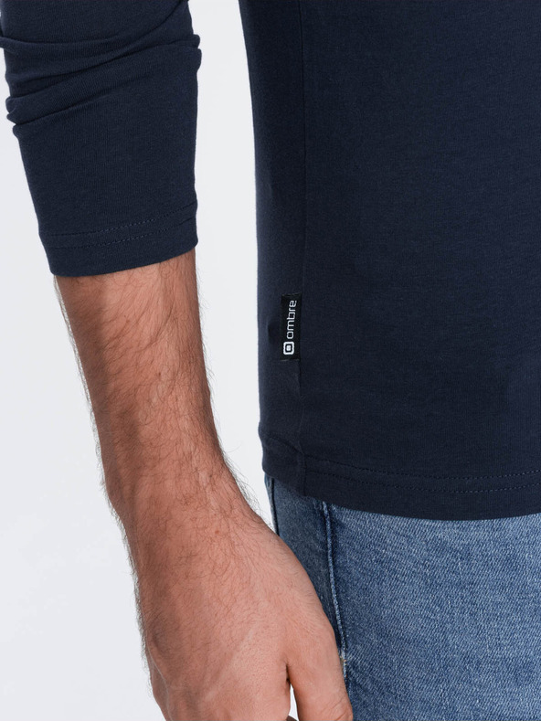 Ombre Clothing Dunkelblaues Herren-T-Shirt mit V-Ausschnitt Ombre Clothing