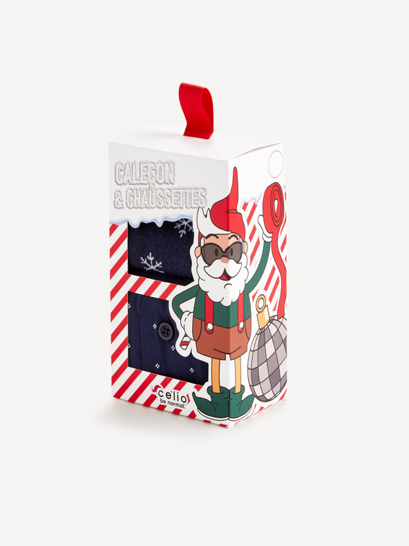 Celio Dunkelblaues Set aus Herren-Shorts und Socken in Celio-Geschenkpackung