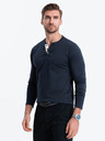 Ombre Clothing Dunkelblaues Herren-Button-Down-Hemd Ombre Clothing HENLEY