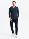 Ombre Clothing Dunkelblaues Herren-Button-Down-Hemd Ombre Clothing HENLEY