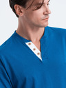 Ombre Clothing Blaues Herren-Button-Down-Hemd Ombre Clothing HENLEY