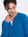 Ombre Clothing Blaues Herren-Button-Down-Hemd Ombre Clothing HENLEY
