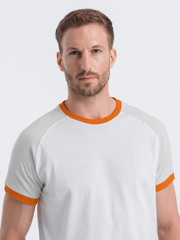 Ombre Clothing Graues und weißes Herren-T-Shirt Ombre Clothing Reglan