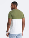 Ombre Clothing Weißes und grünes Herrenhemd Ombre Clothing