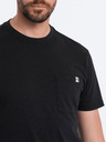 Ombre Clothing Schwarzes Herren-Basic-T-Shirt mit Tasche Ombre Clothing