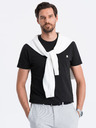 Ombre Clothing Schwarzes Herren-Basic-T-Shirt mit Tasche Ombre Clothing