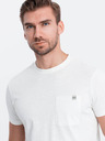 Ombre Clothing Cremefarbenes Herren-T-Shirt mit Tasche Ombre Clothing