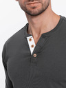 Ombre Clothing Dunkelgraues Herren-Button-Down-Hemd Ombre Clothing HENLEY