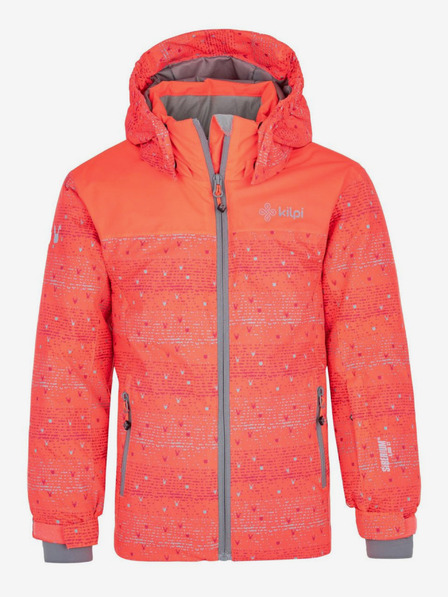 Kilpi Orange und rosa gemusterte Skijacke für Mädchen Kilpi Jenova