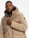 Ombre Clothing Herren Steppjacke lang mit großen Taschen Ombre Clothing