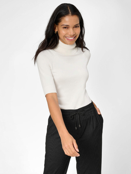 Orsay Weißer Rollkragenpullover mit Dreiviertel Ärmeln ORSAY