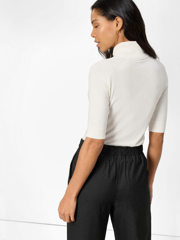 Orsay Weißer Rollkragenpullover mit Dreiviertel Ärmeln ORSAY