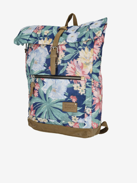 Enrico Benetti Santiago 15" Notebook Dark Blue Floral Backpack