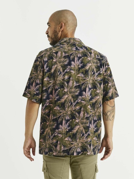 Celio Grün und blau gemustertes Herrenhemd Celio