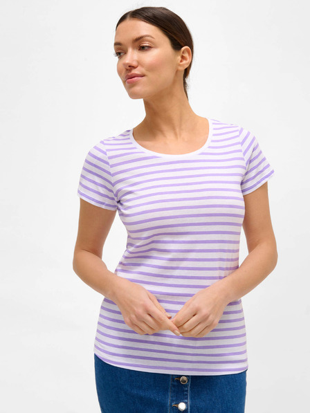 Orsay Lila-weiß gestreiftes T-Shirt von ORSAY