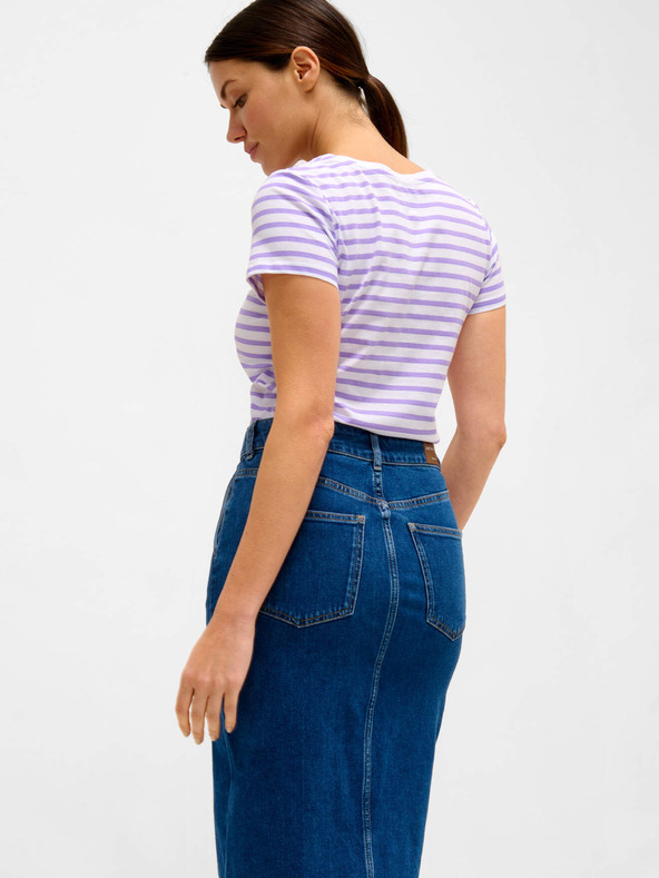 Orsay Lila-weiß gestreiftes T-Shirt von ORSAY