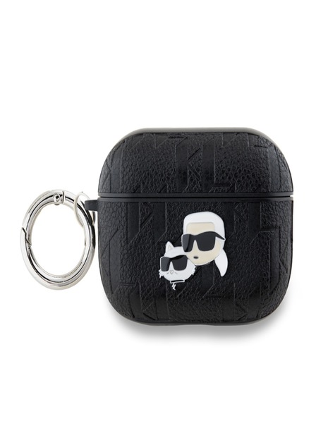 Karl Lagerfeld Karl Lagerfeld PU-Prägung Karl und Choupette Heads Etui für AirPods Pro 2 Schwarz