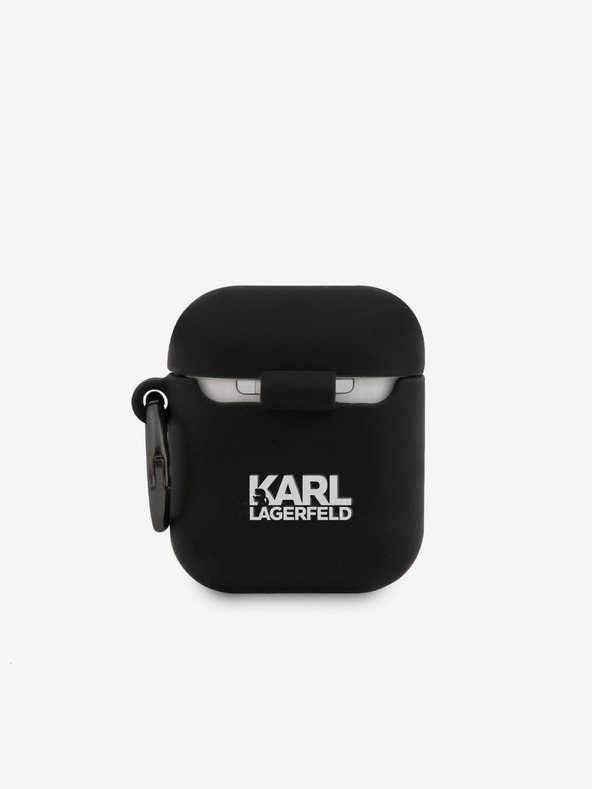 Karl Lagerfeld Rue St Guillaume Silikonhülle für Airpods 1/2 Schwarz Karl Lagerfeld