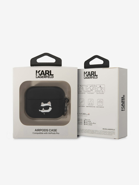Karl Lagerfeld 3D-Logo NFT Choupette Head Silikonhülle für Airpods Pro Schwarz Karl Lagerfeld