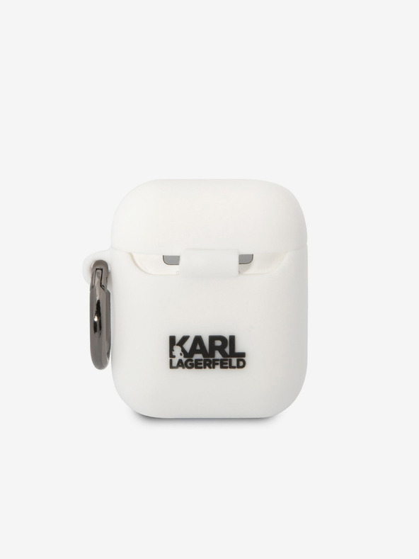 Karl Lagerfeld 3D Logo NFT Karl Head Silikonhülle für Airpods 1/2 Weiß Karl Lagerfeld