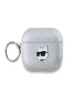 Karl Lagerfeld Karl Lagerfeld PU-geprägtes Choupette Head-Etui für AirPods Pro 2 Silber