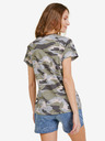 Sam 73 Grün und grau gemustertes Damen-T-Shirt SAM 73 Nora