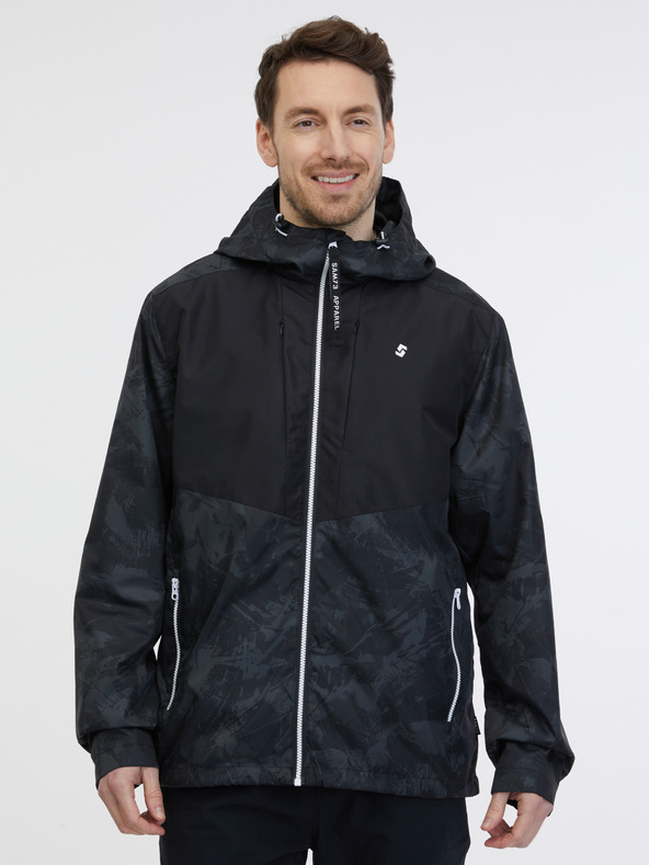 Sam 73 Schwarze, leichte, gemusterte Herrenjacke SAM 73 Antonio