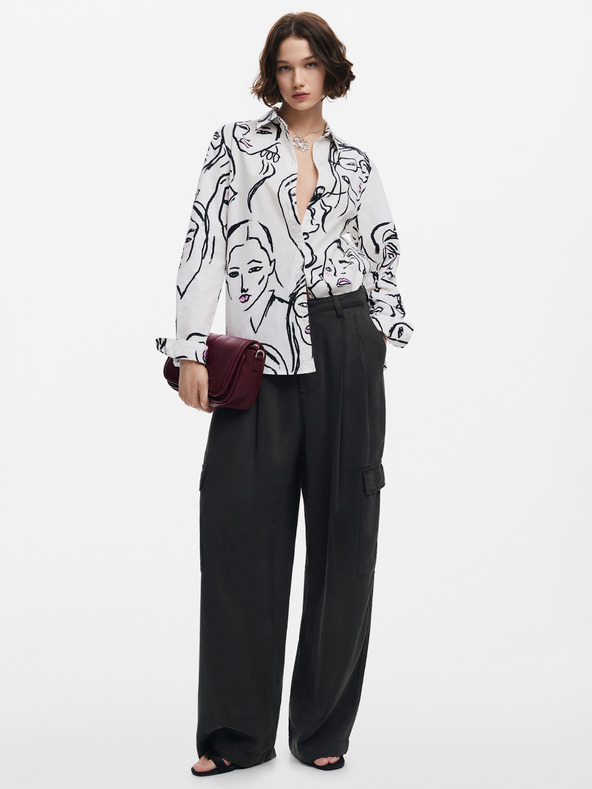 Desigual Desigual Damen Hemd mit gemusterten Gesichtern