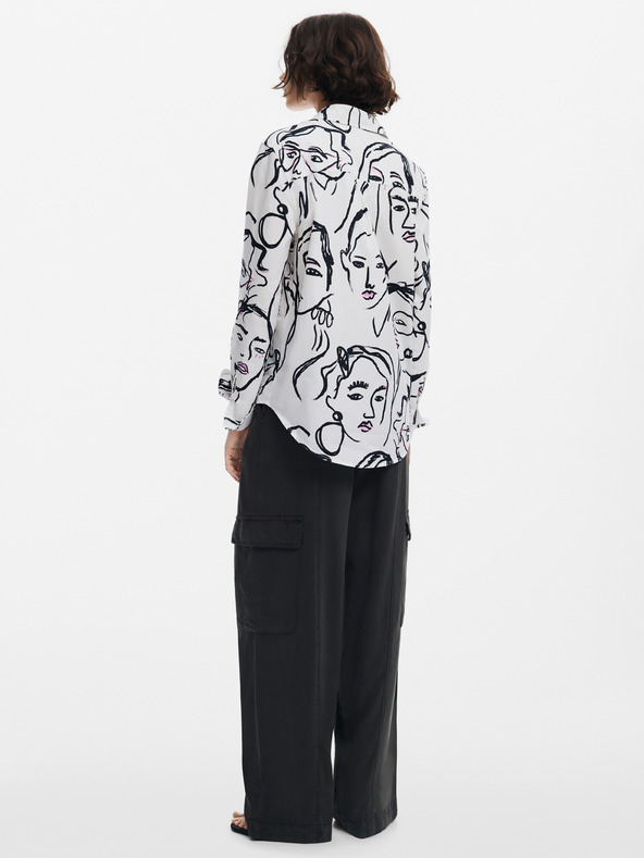 Desigual Desigual Damen Hemd mit gemusterten Gesichtern