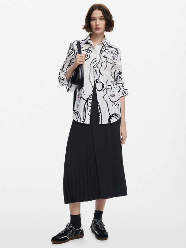 Desigual Desigual Damen Hemd mit gemusterten Gesichtern