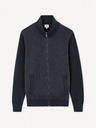 Celio Dunkelblaue Herren Strickjacke mit Reißverschluss Celio Jusnow slim