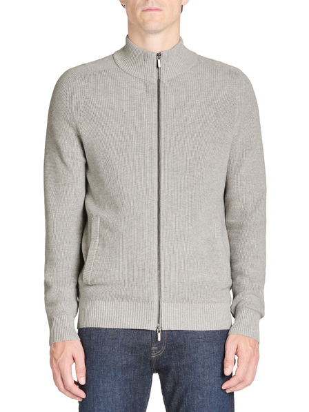 Celio Graue Herrenstrickjacke mit Reißverschluss Celio Jeshintano