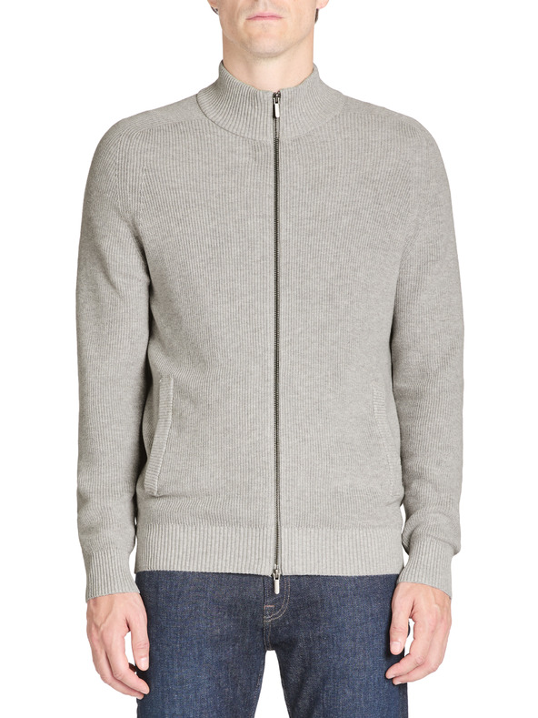 Celio Graue Herrenstrickjacke mit Reißverschluss Celio Jeshintano