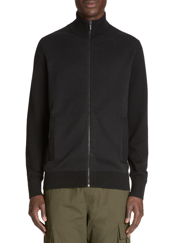Celio Schwarze Herrenstrickjacke mit Reißverschluss Celio Jebille