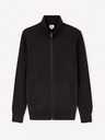 Celio Schwarze Herrenstrickjacke mit Reißverschluss Celio Jebille