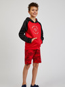 Sam 73 Schwarzer und roter Unisex-Kapuzenpullover für Kinder SAM73 Draco