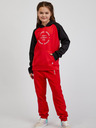 Sam 73 Schwarzer und roter Unisex-Kapuzenpullover für Kinder SAM73 Draco