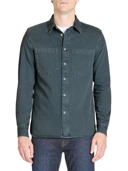 Celio Dunkelblaues Herrenhemd aus Baumwolle Celio Jubombe1
