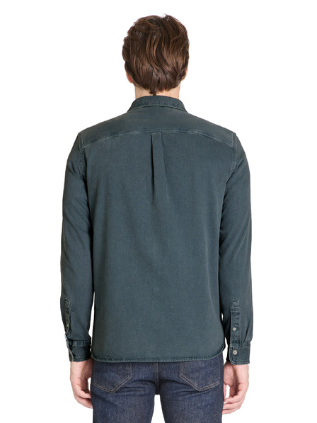 Celio Dunkelblaues Herrenhemd aus Baumwolle Celio Jubombe1