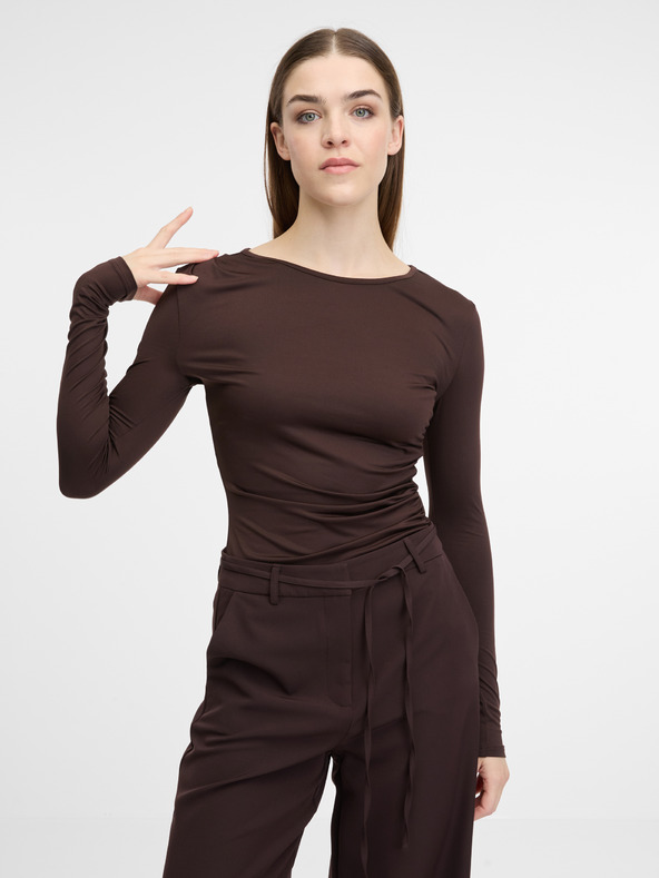 Orsay Braunes langärmeliges Damen-T-Shirt ORSAY