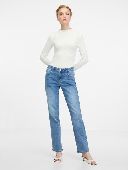 Orsay Weißes langärmeliges Damen T-Shirt ORSAY