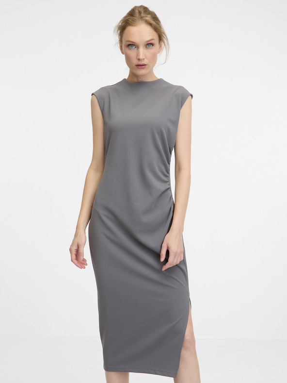 Orsay Graues Damen-Midikleid ORSAY