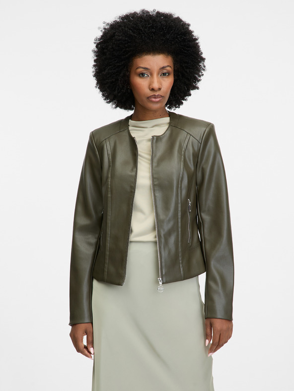 Orsay Khaki Damen Lederjacke ORSAY
